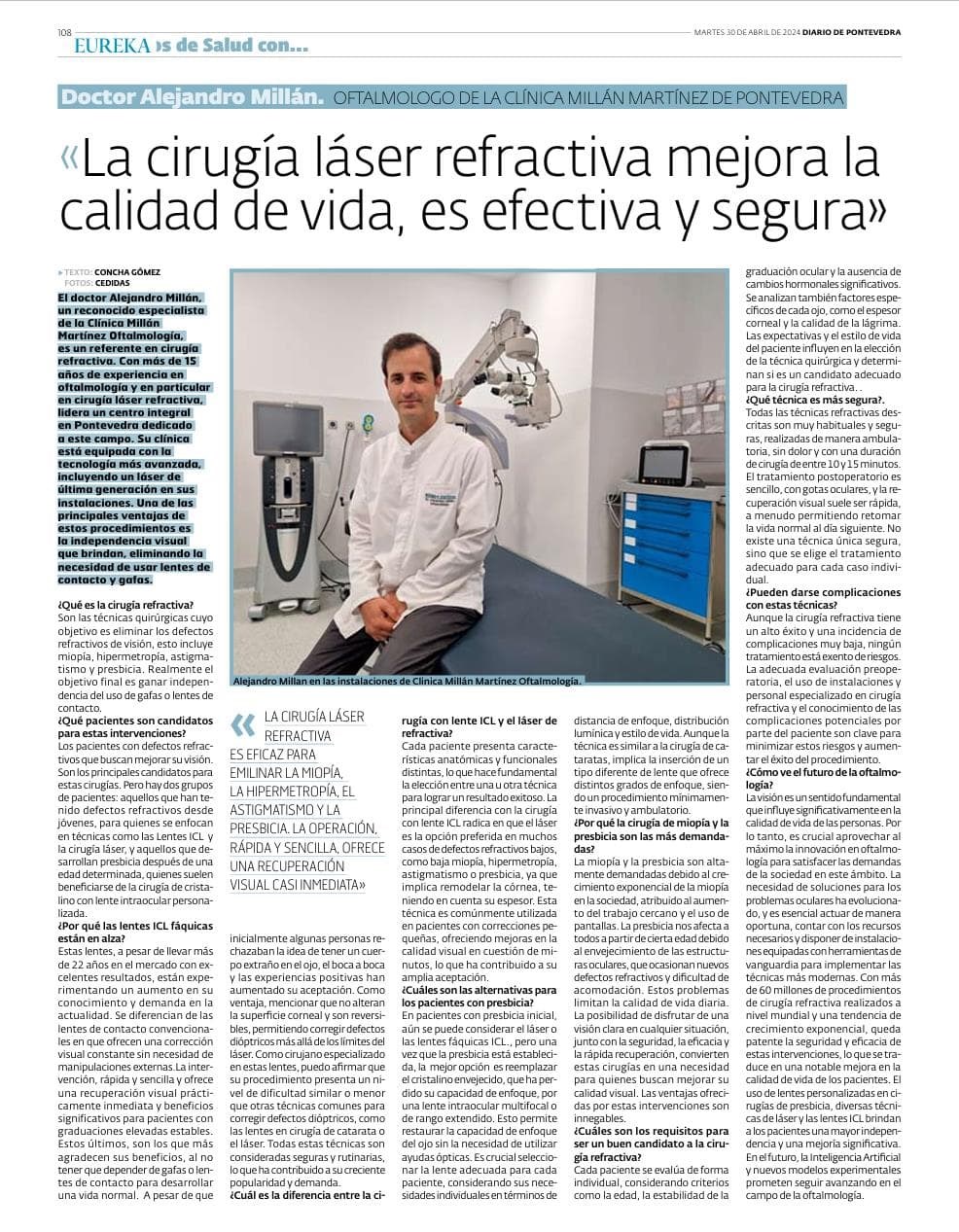 La cirugía láser refractiva mejora la calidad de vida, es efectiva y segura - Imagen 1