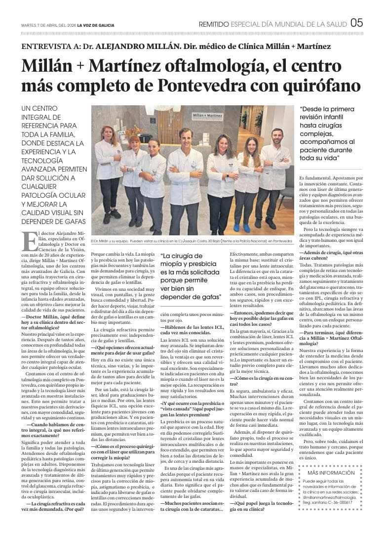 Millán + Martínez Oftalmología, el centro más completo de Pontevedra con quirófano - Imagen 1